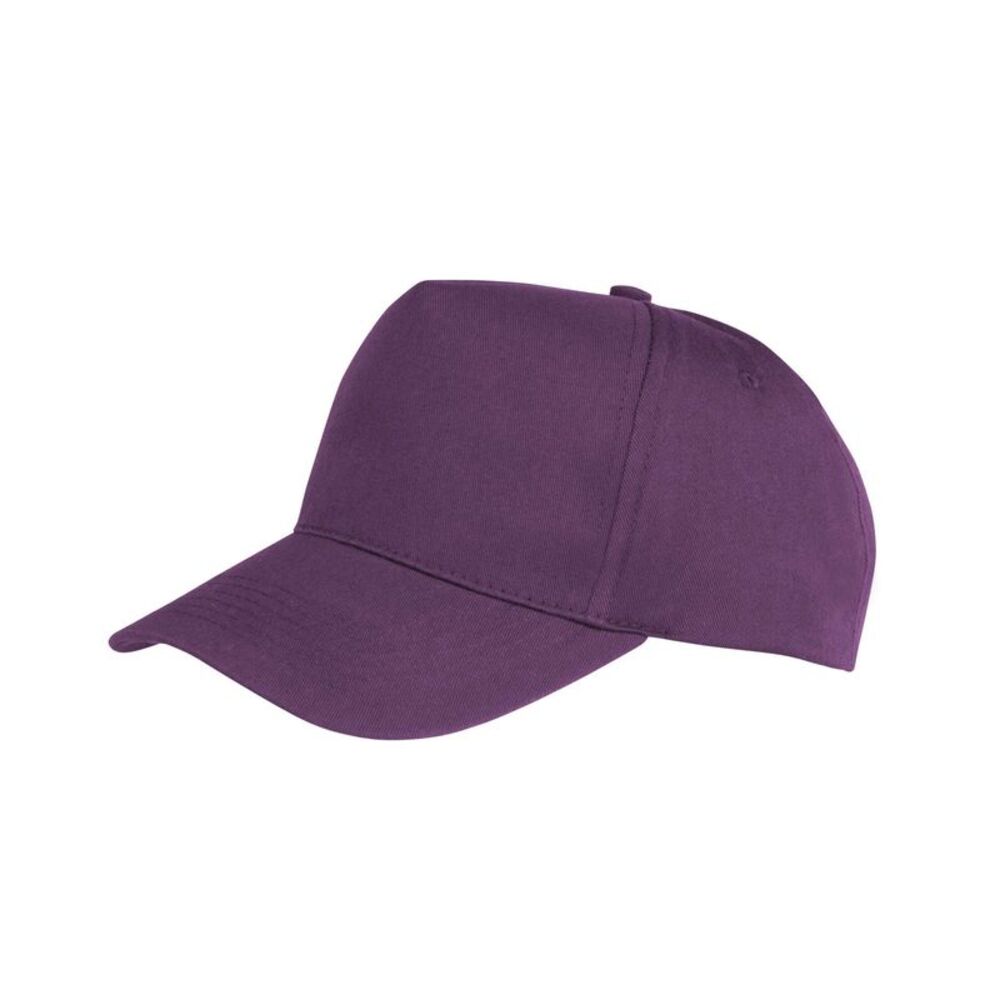 Result Headwear Boston 5 Panel Polycotton Baseball Cap / Purple